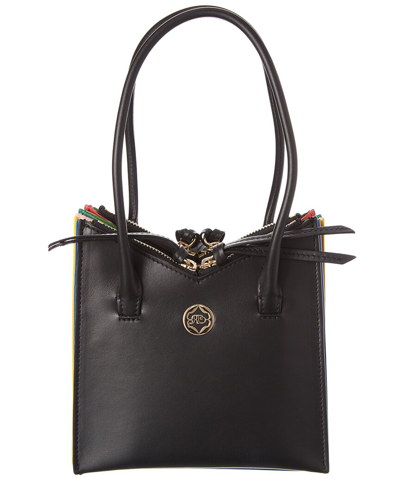 Sara Battaglia Tati Toy Leather Tote In Black