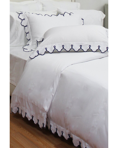 Belle Epoque Scalloped Duvet Cover Set In White