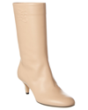 Fendi Leather Karligraphy Embossed Knee-high Boot In Neutral