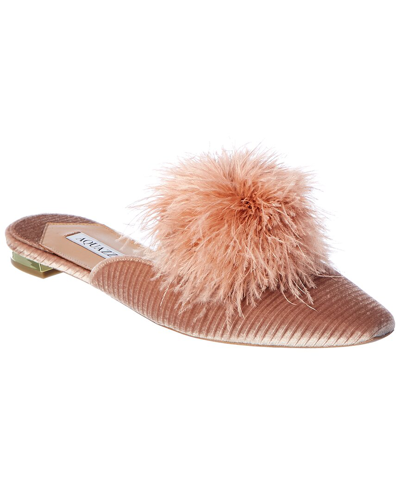 Aquazzura Boudoir Corduroy Mule In Pink