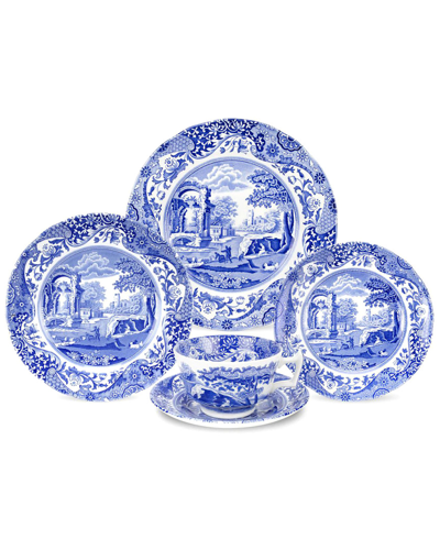 Spode Blue Italian 5-piece Dinnerware Set In Nocolor