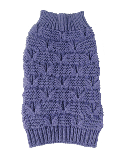 Pet Life Butterfly Stitched Heavy Cable Knitted Pet Sweater In Lavender Purple