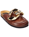 Jw Anderson Glossy Leather Mules In Brown