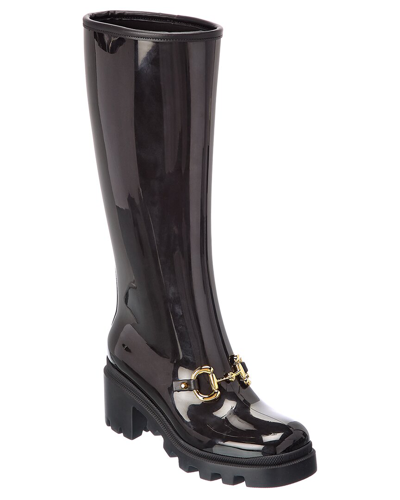 Gucci Horsebit Rubber Knee-high Boots In Black