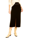 Moncler Front Slit Knit Midi Skirt In Black