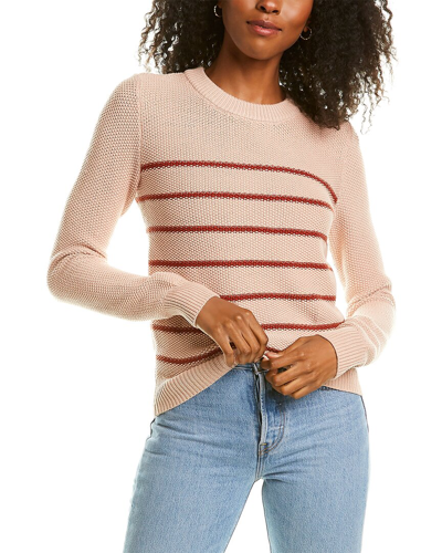 Lilla P Striped Crewneck Sweater In Pink