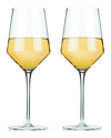 Viski Raye Set Of 2 Crystal Chardonnay Glasses In Nocolor
