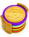 Berghoff Bamboo 6 Piece Coaster Set With Silicone Rims In Nocolor