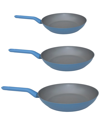 Berghoff Leo 3pc Non-stick Fry Pan Set In Blue