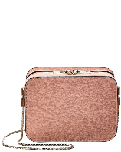 Valextra Dado Leather Clutch In Pink
