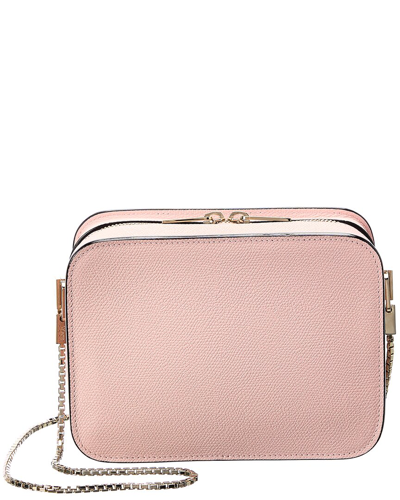 Valextra Dado Leather Clutch In Pink