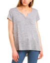 Yummie Henley Pajama Tee In Grey