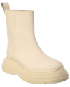 Gia Borghini Chunky Leather Ankle Boots In White