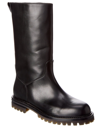 Antonio Maurizi Tall Tube Leather Boot In Black