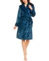 Natori Plush Sherpa Cozy Wrap Robe With Pockets + Belt In Blue