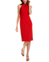 Julia Jordan Sleeveless Twist Neck Sheath Dress In Red