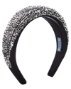 Prada Women's Crystal-embellished Satin Headband In Black