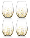 Jay Imports Jay Import Set Of 4 Gold Luster 20oz Stemless Glasses In Nocolor