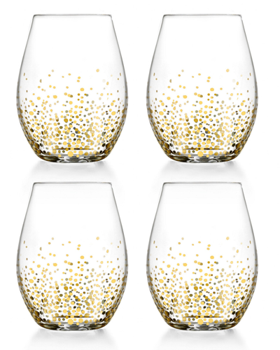 Jay Imports Jay Import Set Of 4 Gold Luster 20oz Stemless Glasses In Nocolor