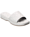By Far Lilo Quilted Leather Slide Sandals In White