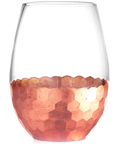 Jay Imports Jay Import Set Of 4 Copper Glam 20oz Stemless Glasses In Nocolor