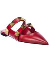 Valentino Garavani Roman Stud Pointed Toe Ballerina Shoes In Red