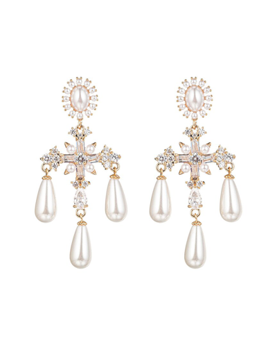 Eye Candy La Cz Roman Cross Dangle Earrings