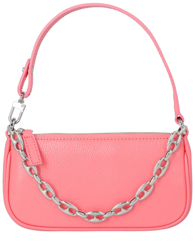 By Far Rachel Mini Leather Shoulder Bag In Pink