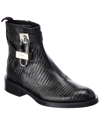 GIVENCHY GIVENCHY LOCK CROC-EMBOSSED LEATHER BOOTIE