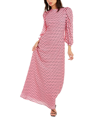 Olivia Rubin Elizabeth Polka-dot Crepe Maxi Dress In Pink