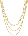 ADORNIA ADORNIA 14K PLATED MIXED CHAIN NECKLACE SET