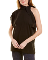 Pearl By Lela Rose Sheer Check Top In Black