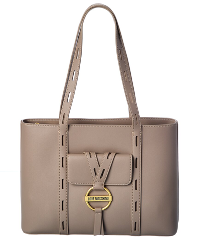 Love Moschino Pocket Tote In Grey