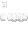 Lenox Tuscany Stemless Set Of 6 Wine Glasses With $5 Credit In Nocolor