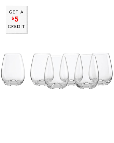 Lenox Tuscany Stemless Set Of 6 Wine Glasses With $5 Credit In Nocolor