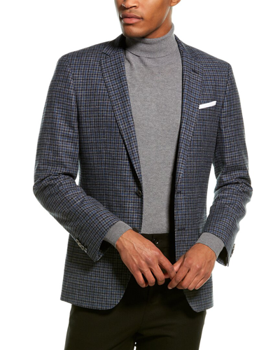 Hugo Boss Boss  Hutson Wool & Linen-blend Jacket In Blue