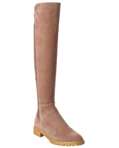 Stuart Weitzman City Suede Over-the-knee Boot In Taupe
