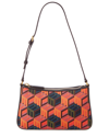 Mcm Jacquard Pattern Shoulder Bag In Red