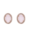 Eye Candy La Mariah Cz Crystal Rose Quartz Stud Earring