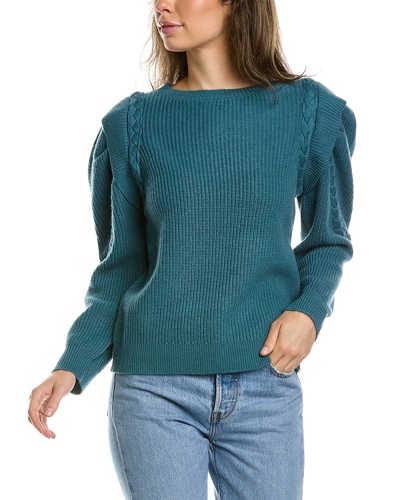 Lea & Viola Braided Wool & Cashmere-blend Sweater In Blue