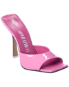 Attico Anais Sqaure Leather Heeled Mules In Pink