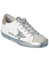 Golden Goose Superstar Distressed Suede And Canvas-trimmed Leather Sneakers In Brown
