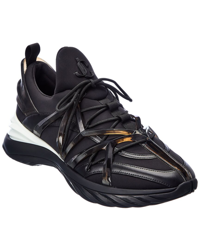 Jimmy Choo Cosmos/m Neoprene & Leather Sneaker In Black