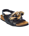 Jw Anderson Chain Leather Sandal In Black