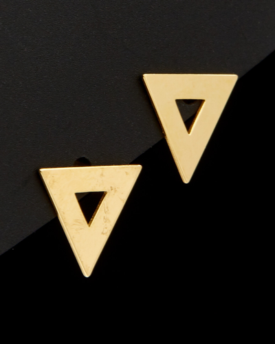 Italian Gold 14k  Polished Triangle Earrings In Nocolor