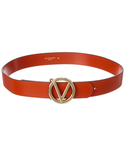 Valentino By Mario Valentino Bessy Embossed Leather Belt In Red