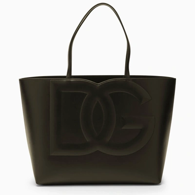 Dolce & Gabbana Black Leather Tote Bag With Logo