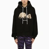 PALM ANGELS BLACK COTTON SWEATSHIRT WITH STUDS