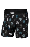 Saxx Ultra Super Soft Relaxed Fit Boxer Briefs In Skulls- Black