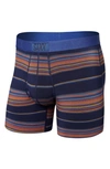 Saxx Ultra Super Soft Relaxed Fit Boxer Briefs In Horizon Stripe- Navy